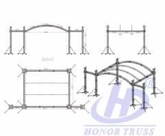 ARC TRUSS STAGE ROOF 8x6x5m