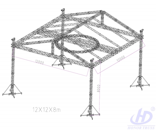 PYRAMID STAGE ROOF TRUSS 12x12x8m