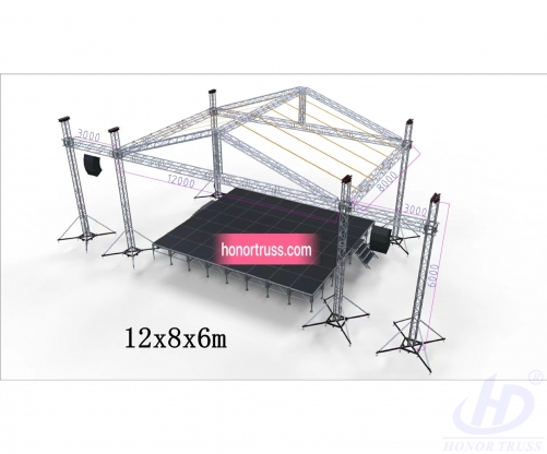 PYRAMID STAGE ROOF TRUSS 12x8x6m